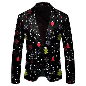Nueva llegada de alta calidad de los hombres florales <span class=keywords><strong>Blazer</strong></span> vestido de fiesta traje chaqueta con muescas solapa Slim Fit elegante Top traje para hombre - Product Image 1