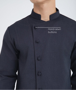 Giacche da <span class=keywords><strong>Chef</strong></span> di Alta Gamma per Uomo con Bottone Singolo e Maniche Lunghe in Twill per Ristoranti Occidentali, Catering, Panetterie e Uniformi da Bar - Product Image 3