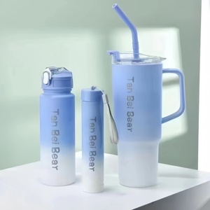 Hot 40oz/24oz/8oz Custom Outdoor 3-in-1 Tripartite Travel AS Plastic Cups With Handle <b>Straw</b> Lid for Tumbler Direct <b>Drinking</b> - Product Image 3