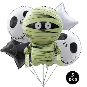 New Halloween Themed Five-piece Mummy Black Cat Pumpkin Scene Party <b>Decoration</b> <b>Balloon</b> - Product Image 3
