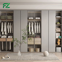 Armoire coulissante moderne en aluminium à 2 portes, pliable, verrouillable, extensible, suspendue, pour dressing