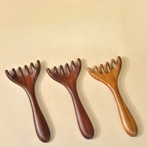 Peine Multifuncional de Bambú para Terapia Capilar y Eliminación de Piojos, Peine de Masaje <span class=keywords><strong>Meridiano</strong></span> de Seda Dorada y Sándalo Verde para Uso Doméstico y en Salones - Product Image 4