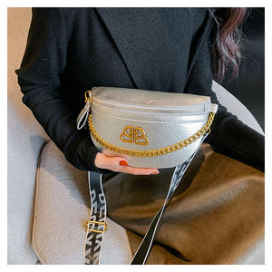 Nouvelle mode à la mode dames sac de poitrine unique épaule sac à bandoulière couleur Pure texturé en cuir Pu femmes poitrine taille sac - Product Image 4