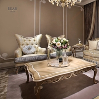 Meubles de salon antiques de l'arabie saoudite, tissu de luxe Royal, canapé classique et une place en bois, design arabe