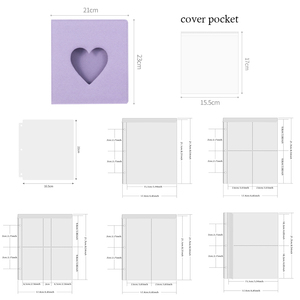 Álbum de Fotos de Cuero PU A5 de 3 Anillos, <span class=keywords><strong>Libro</strong></span> de Colección de Fotos Kpop, Álbum de Corazón y Amor de 3/4/6 Pulgadas, 21x23 cm - Product Image 5