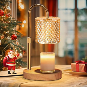 Lampe chauffe-bougie électrique à changement de couleur, design métallique, pour une ambiance de chevet - Product Image 1