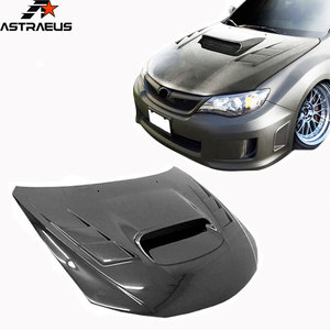 Cubierta De Motor De Fibra De Carbono Roja Para Subaru BRZ, Crosstrek, WRX STI - Con Botón De Arranque - 2013-2020