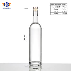Aangepaste Extra Vuursteen Lege Gin Wodka Fles Groothandel 1000Ml Liquor Fles Cognac Wodka 375Ml Glazen Flessen - Product Image 2