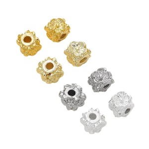 18k Gold Plated Flower Spacer Beads <b>Copper</b> DIY Jewelry Making For <b>Bracelet</b> Accessories 6mm Round Shape - Product Image 5
