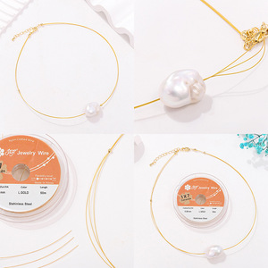 Fil d'acier doux coréen doré 0,3 mm 1x7 brins pour la fabrication de bracelets et accessoires de bijouterie - Product Image 2
