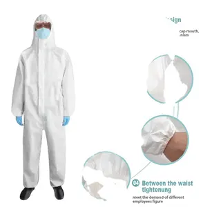 Hochwertiger medizinischer Schutzanzug Kleidung/Anzug mit Schuh-Einweg schutz PSA-Overall