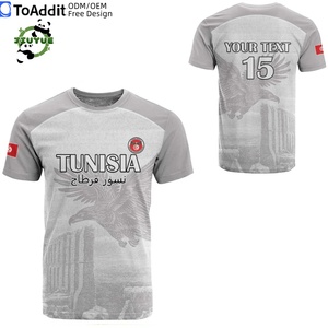 Kaos Sepak Bola Tunisia XS-6XL Desain Palang Merah Cetak Logo Kustom Pesanan Kecil Diterima Diskon Batch Campuran Agen Supplier - Product Image 5