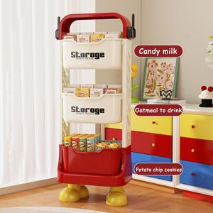 Prateleira de Armazenamento de Brinquedos para Crianças, Prateleira de Armazenamento Multi-camadas para Bebês, Organização Móvel Multifuncional para Lanches, Prateleira de Armazenamento com Fenda - Product Image 2