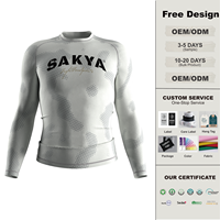 Rashguard de compression personnalisé pour homme, éco-responsable, à manches longues, pour BJJ MMA No-Gi Grappling, durable, respirant, séchage rapide