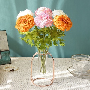 الجملة واحد الجذعية ديكور المنزل القطيفة الحرير الزهور الاصطناعية أقحوان في السائبة - Product Image 4