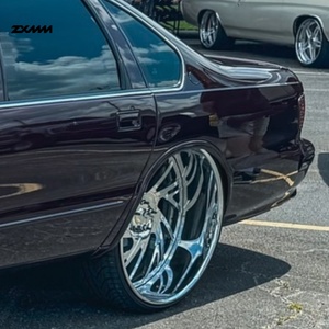 Jantes en alliage forgé ZXMM personnalisées, 1/2 pièce, maille chromée polie, pour 5x114.3 5x120 5x130 18 20 21 22 24 26 28 pouces pour Chevy Tahoe - Product Image 3