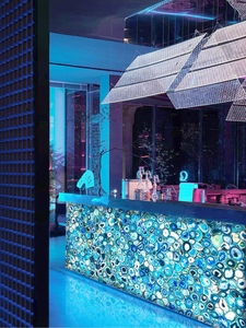 Lastra di Agata Blu di Lusso Popolare per Piani di Lavoro in Pietra, Top Cucina e Banconi Reception in Gemma Blu - Product Image 5