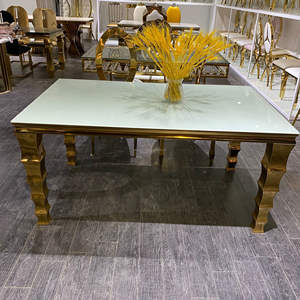 Luxus Golden Edelstahl Hochzeit Braut und Bräutigam Esstisch - Product Image 6