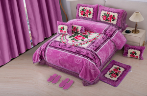 Coperta Raschel Calda <span class=keywords><strong>e</strong></span> Morbida a Doppio Strato per l'Inverno, 100% Poliestere, Set da 12 Pezzi per Letto King Size con Tende - Product Image 6