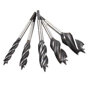 Brocas de taladro de madera con <span class=keywords><strong>punta</strong></span> de <span class=keywords><strong>tornillo</strong></span> de vástago hexagonal de 4 flautas personalizadas OEM para perforación de carpintería - Product Image 1