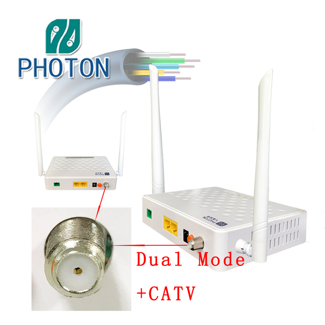 Fiber Optic XPON 1GE+1FE+Wifi RF CATV ONU GPON PTF2232W