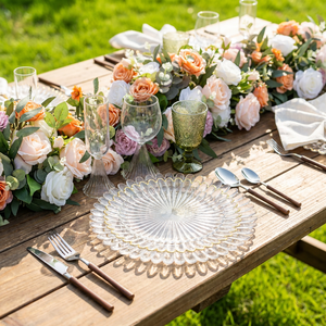<span class=keywords><strong>Assiette</strong></span> à dîner en verre de 13 pouces motif tournesol et <span class=keywords><strong>pissenlit</strong></span> - <span class=keywords><strong>Assiette</strong></span> à salade et à dessert transparente à motif ondulé - Convient - Product Image 1