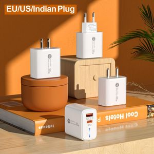 25W USB A+C Phone Power Adapter US EU <b>Plug</b> Type-C Super <b>Fast</b> <b>Charging</b> Multi-function Travel Wall Charger With Package Box - Product Image 3