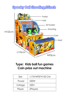 Máy Trò Chơi Điện Tử Juego Arcde Hoạt Động Tại Nhà Máy Máy Trò Chơi Vé Số Máy Bắn Bóng Ma Quái Để Bán - Product Image 6