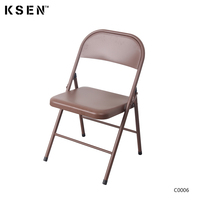 Chaise pliante en métal à double charnière, pliable et empilable, avec structure en acier, pour bureau, cuisine, mariage et jardin KC-C0006