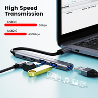 Hub USB 5 en 1 Type C vers PD, transfert de données, adaptateur Hub USB 3.0 pour tablette, Station d'accueil, commutateur