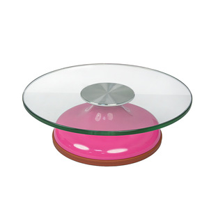Base Giratoria Redonda de Vidrio Templado Morado/Rojo Rosa para Pasteles, Soporte Giratorio para Decoración de Pasteles para Cumpleaños, Uso Doméstico y Comercial - Product Image 3