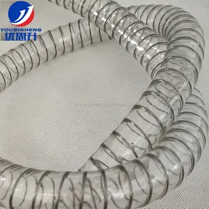 YSS PVC钢丝软管防冻水管透明加厚螺旋塑料污水1英寸硅胶柴油软管