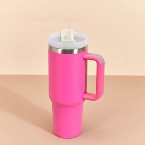 <b>40oz</b> Car Travel H2.0 <b>Handle</b> Mug Vacuum <b>Tumbler</b> Lid Straw Non-Slip Base OEM ODM Custom Logo - Product Image 3
