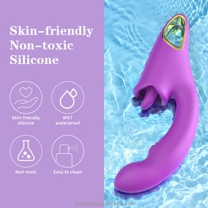 High-End 3 in 1 Adjustable Bend Clitoral Licking Vibrator Realistic Thrusting <strong>Dildo</strong> for Female Pleasure - Product Image 4