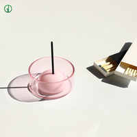 Support de petit bâton d'encens portable en verre pour décoration intérieure au design de style nordique personnalisé Produit spirituel pour bâton