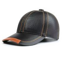 Gorra de béisbol unisex de cuero vintage con diseño de puntos y frutas, costuras en contraste de color, gorras deportivas para conducir