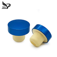 Tapón personalizado al por mayor, proveedor de fábrica, en forma de tapa superior T, tapón de corcho sintético de aluminio, botellas de vino, botellas de aceite de oliva