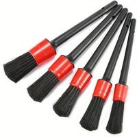 Ensemble de 5 brosses de nettoyage automobile à poils doux pour tableau de bord, aérateurs, jantes et interstices de pneus, pour voiture et maison