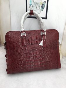 Porte-documents pour ordinateur portable en cuir de crocodile véritable |   Sac à bandoulière pour voyages d'affaires de 14 pouces |   Sac messager de luxe en peau de crocodile pour homme - Product Image 1