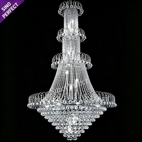 Lustre suspendu moderne en cristal doré large pour hôtel, hall d'entrée, banquet de mariage, éclairage OEM ODM