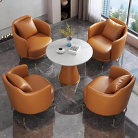 Tavolo da Pranzo Moderno Minimalista in Pietra Sinterizzata Premium con Gambe in Metallo, Arredamento Ecologico per Casa e Caffetteria