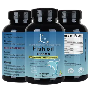 自有标签GMP认证高DHA/EPA高品质天然鱼油有益欧米茄3鱼油1000毫克软胶囊