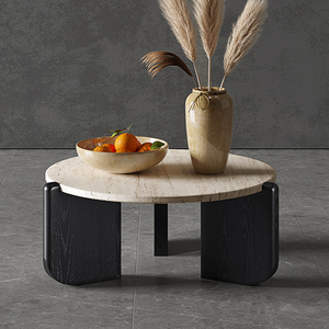 A buon mercato all'ingrosso piccolo tavolino da caffè stile minimalista nordico in legno rotondo tavolino moderno lussuoso salotto tavolino da caffè - Product Image 5
