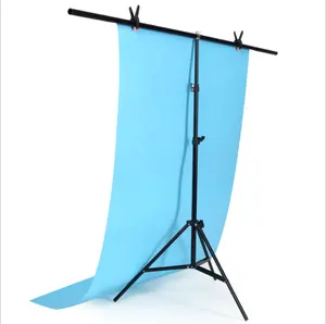 2*1.5m t形摄影PVC背景背景支撑架系统，用于带 2 个夹子的照相馆的金属背景