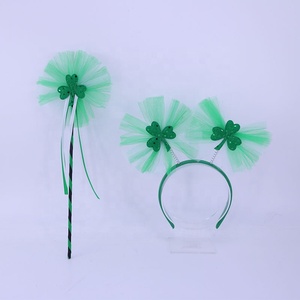 Diadema de Trébol Irlandés de Halloween 2026 con Varita de Hada y Palo Brillante, Set de 2 Piezas, ¡Gran Venta para Niñas! - Product Image 1