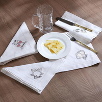 WML009 Sets de table en lin de luxe avec bord brodé, isolants thermiques, élégants, en tissu, pour mariage