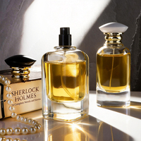 Botol Parfum Timur Tengah Anti Bocor 100ml dengan Semprotan Halus, Botol Parfum Oud Persegi, Tutup Bunga