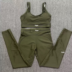 Set Sportivo da Donna per Yoga, Reggiseno Sportivo e Leggings, 2 Pezzi, Comodo, Elastico, Traspirante, in Tessuto Spandex/Poliestere, Abbigliamento per Yoga - Product Image 1
