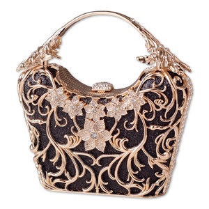 Exquisito Bolso de Mano Tipo <span class=keywords><strong>Clutch</strong></span> con Cristales y Pedrería para Mujer, Bolso de <span class=keywords><strong>Fiesta</strong></span>, Bolso de Noche para Boda - Product Image 1
