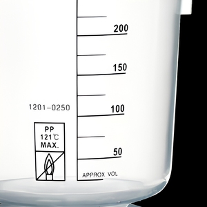 Bécher en PP à forme basse de 100 ml avec impression sérigraphique noire, facile à lire et <span class=keywords><strong>empilable</strong></span>, pour laboratoire BIOSTELLAR - Product Image 6